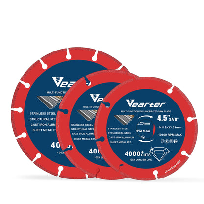 Disc de tăiere diamantat Vearter 115/125/150mm pentru metal