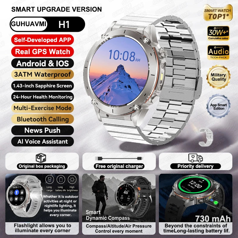 GPS Smartwatch for Adventurers - 1.43" AMOLED Waterproof