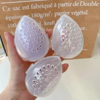 Cutie Transparentă pentru Uscat Pufuri Cosmetice - Roz