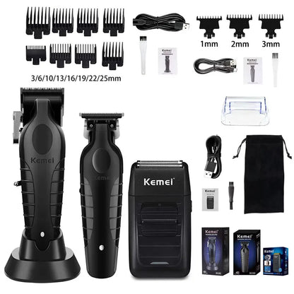 Kemei KM-2296 KM-2299 KM-1102 Kit Profesional de Tăiere a Părului pentru Bărbați