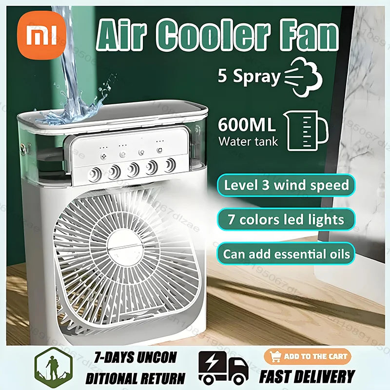 Xiaomi Mini Ventilator 3 în 1 cu Răcire și Lumini LED