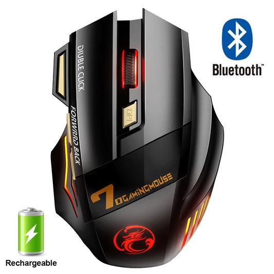 Mouse Wireless Reîncărcabil Gaming Ergonomic cu RGB