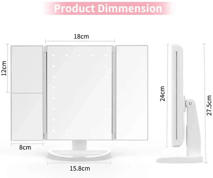 Oglindă de Machiaj Cu 2X 3X Magnificare și LED