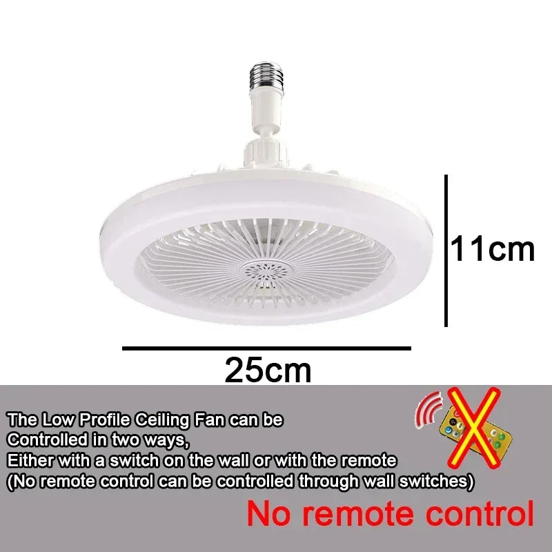 Ventilator de Tavan cu Control de la Distanță și Lumină LED E27