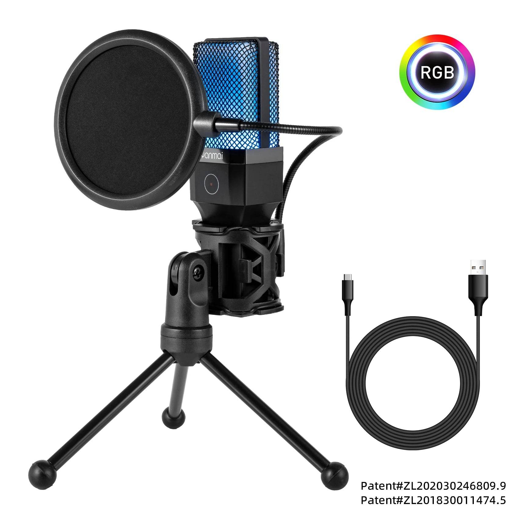 Microfon Gaming Profesional Condensator USB RGB - Venduqo