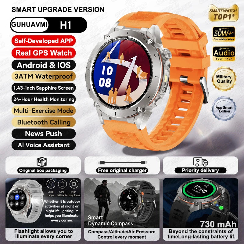 GPS Smartwatch for Adventurers - 1.43" AMOLED Waterproof