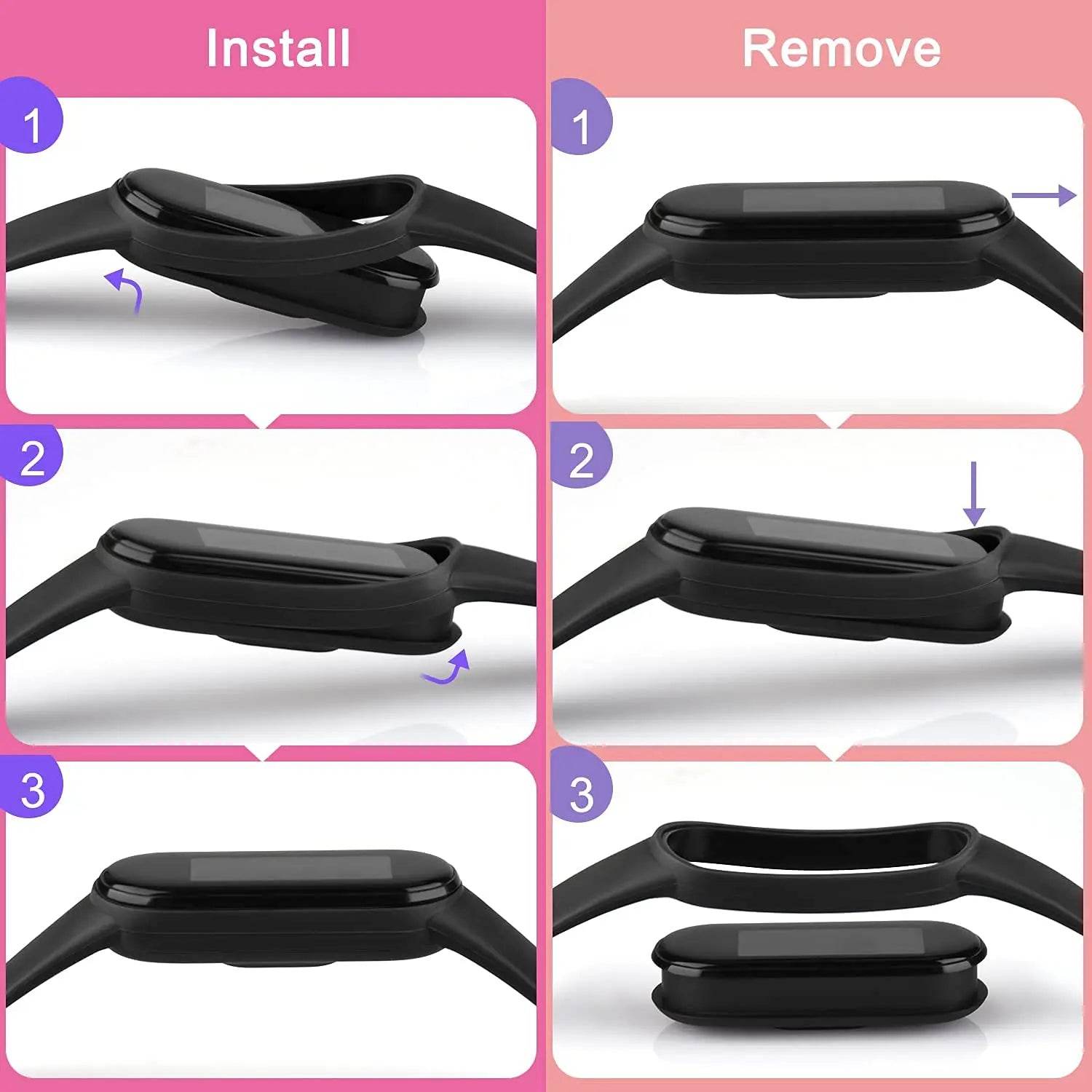 Brățară din Silicon pentru Xiaomi Mi Band 3 4 5 6 7 - Venduqo