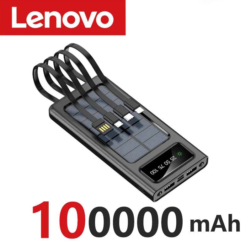 Power Bank Solar Lenovo 200000mAh cu Cablu Integrat - Venduqo