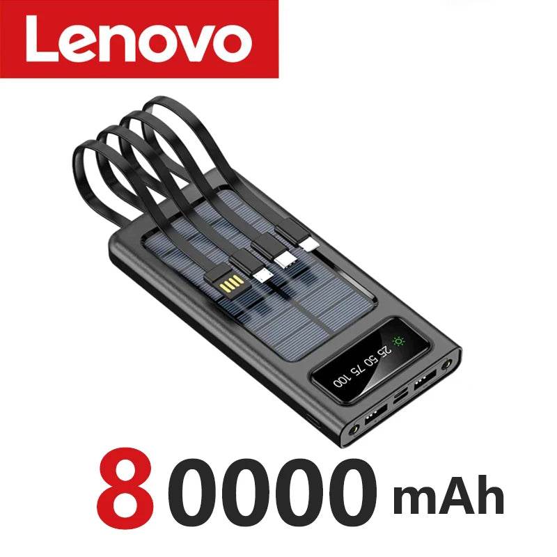 Power Bank Solar Lenovo 200000mAh cu Cablu Integrat - Venduqo