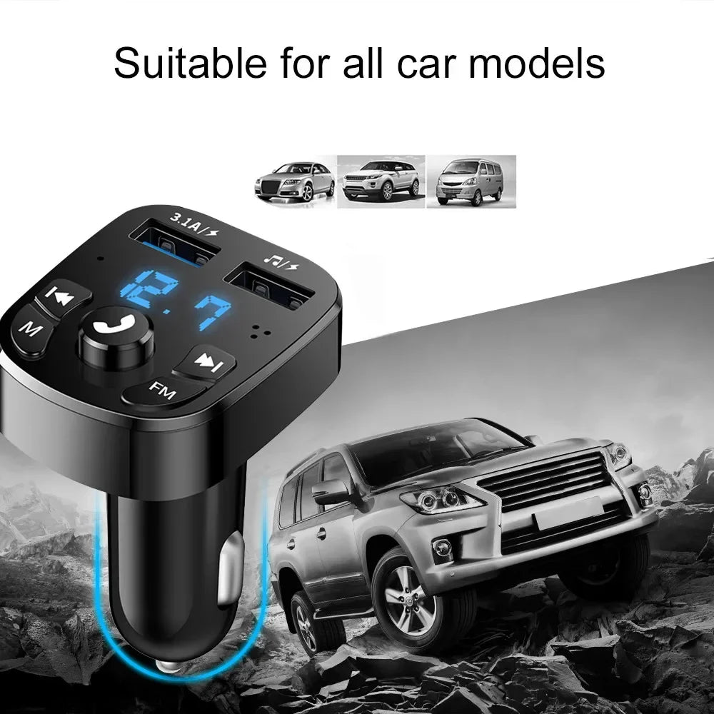 Transmițător FM Bluetooth cu Încărcător Dual USB 3.1A