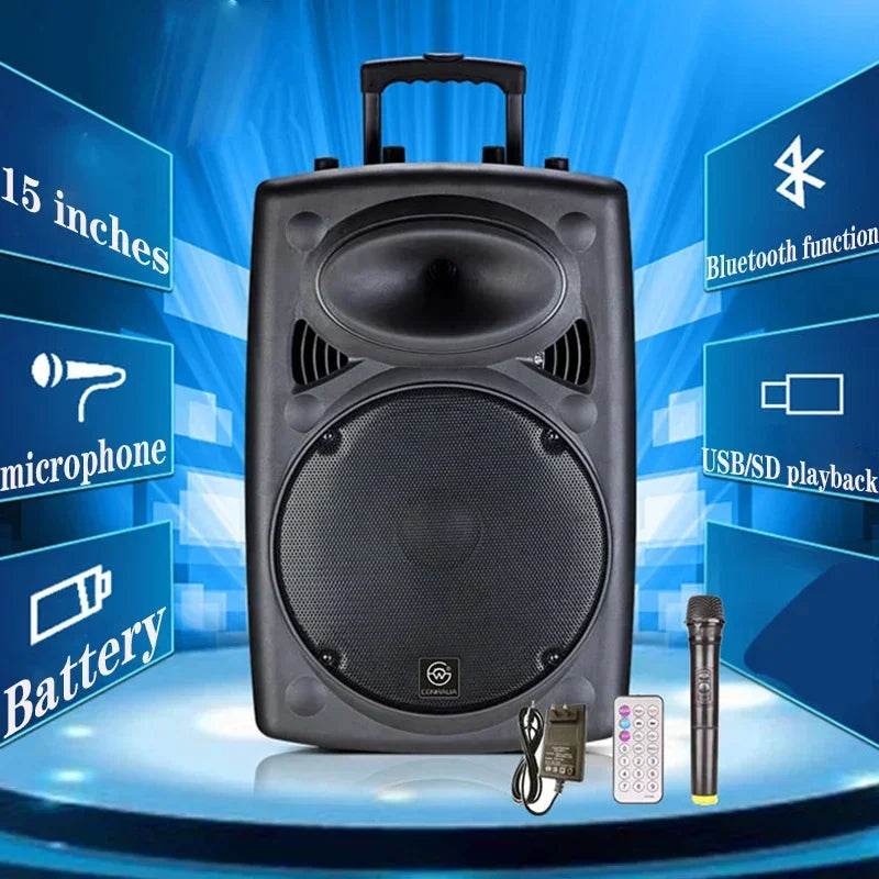 Boxă Bluetooth Wireless 15 Inch pentru Karaoke și Distracție în Aer Liber - Venduqo