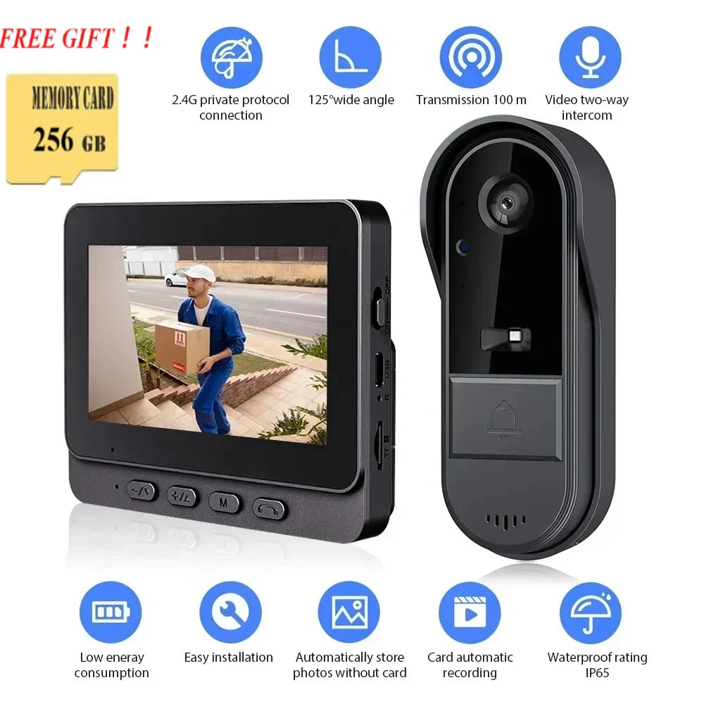 Cameră Video Wireless pentru Ușă 4.3 inch cu Intercom