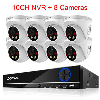 Kit NVR LOXCAM H.265+ 10CH 4K POE cu Camere de Supraveghere - Venduqo