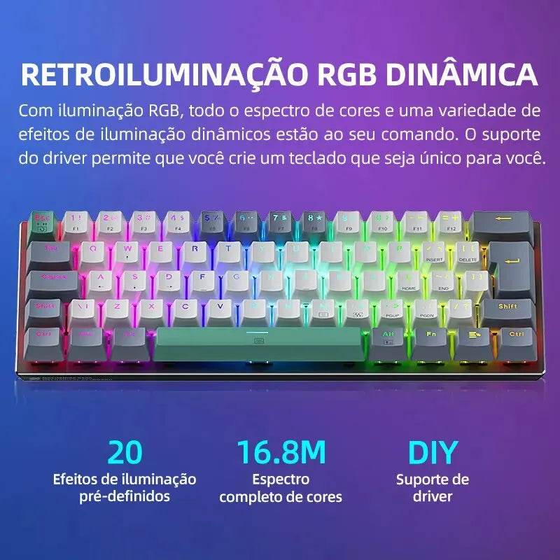 Machenike K500-B61 Mini Tastatură Mecanică 60% ABNT2 RGB - Venduqo