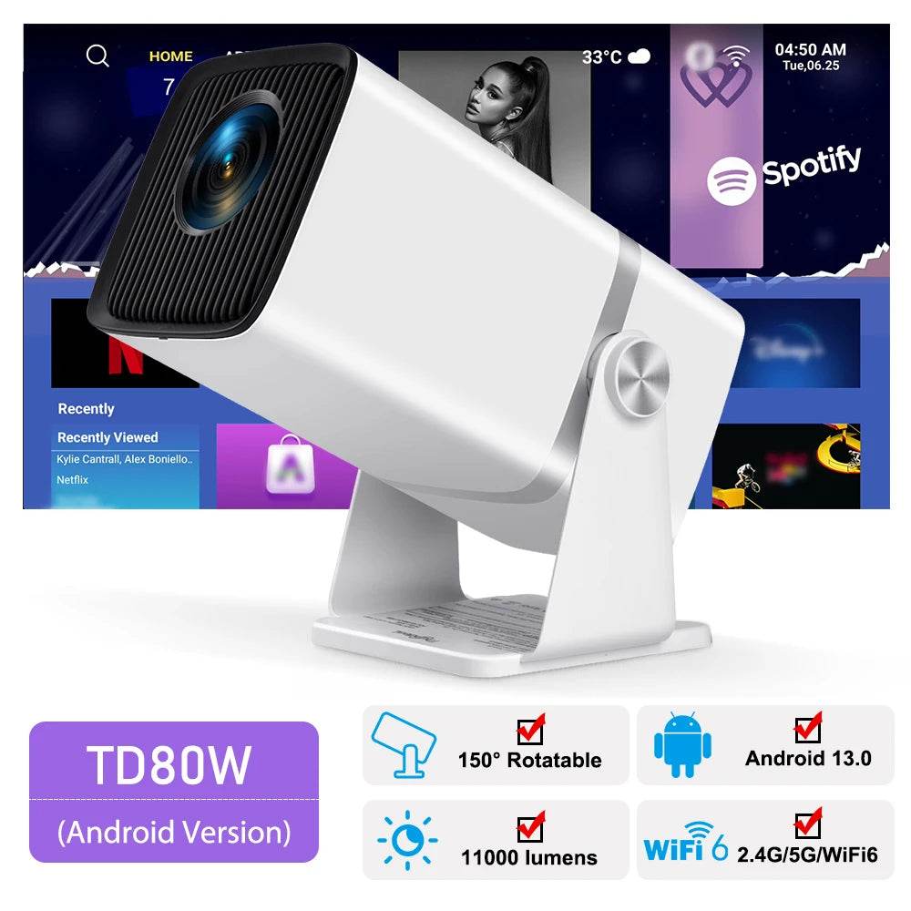 Proiector Portabil ThundeaL 4K Full HD TD80W cu Android WiFi - Venduqo
