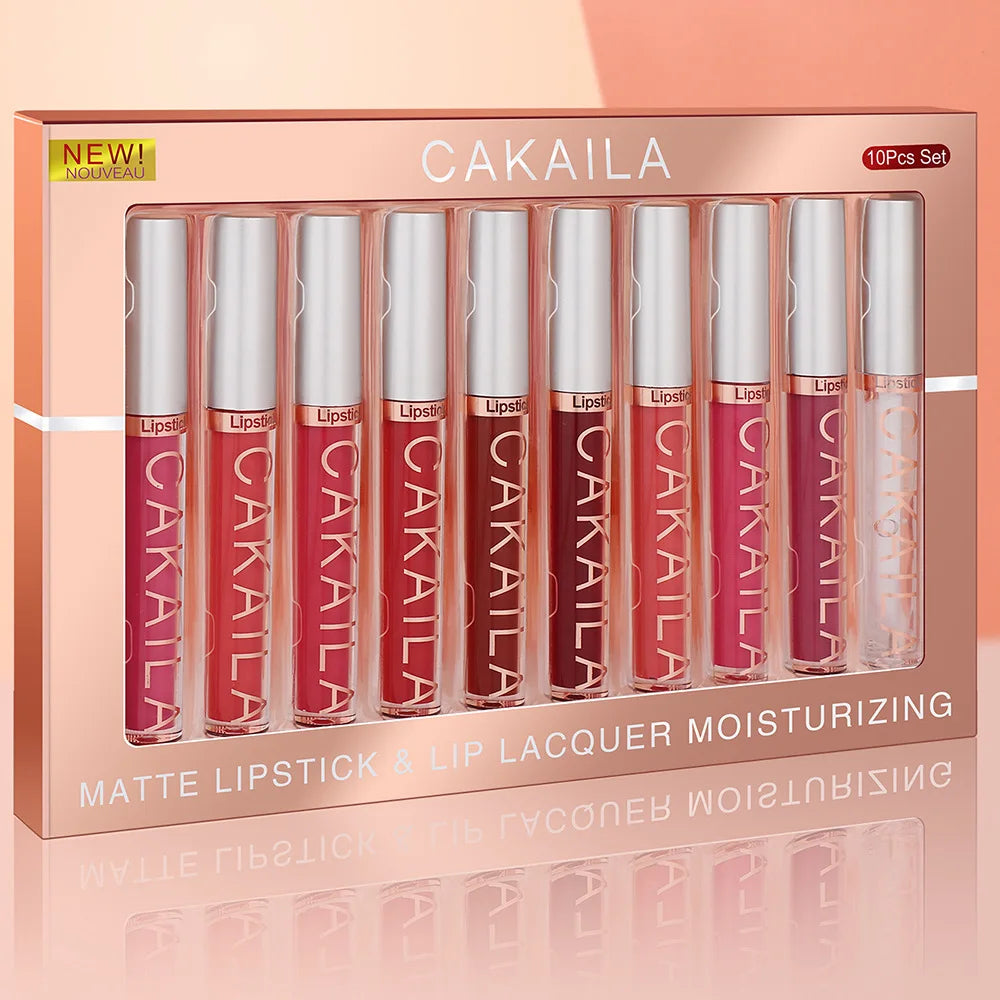 Set 10 Lip Gloss-uri Nude Matte CAKAILA