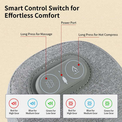 Masajer Electric pentru Gât cu Compresie Caldă și Vibrații