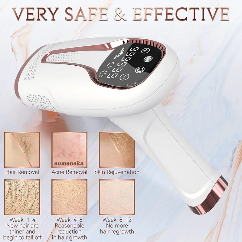 Epilator Laser IPL 999,999 Flashes pentru Îndepărtarea Părului