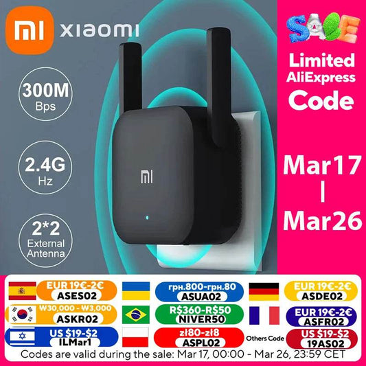Xiaomi Repeater WiFi Pro - Amplificator WiFi 300Mbps - Venduqo