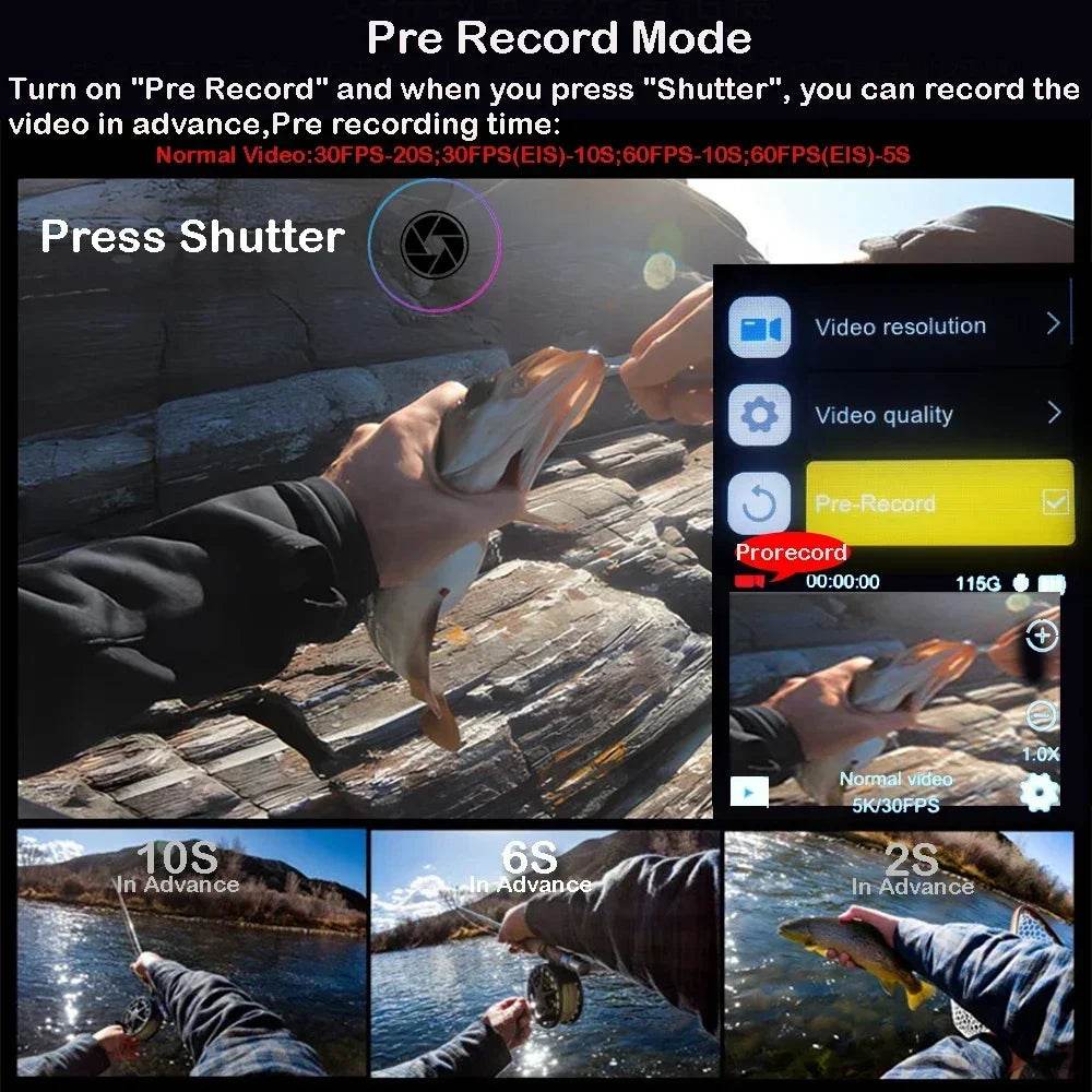 Cameră de Acțiune 5K 4K60FPS cu Ecran IPS Touch LCD și Microfon - Venduqo