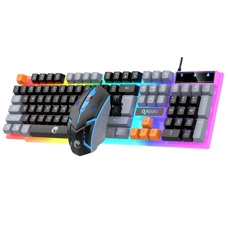 Set Tastatură și Mouse RAIKU T26 cu Iluminare RGB - Venduqo