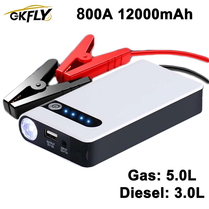 GKFLY 12000mAh Starter Auto Portabil cu Cablu de Încărcare