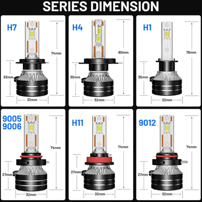 Lampa LED Dualvision H4 H7 H1 H11 H8 9005 HB3 9006 HB4 9012 HIR2 880 881 H27 9007 9008 H13