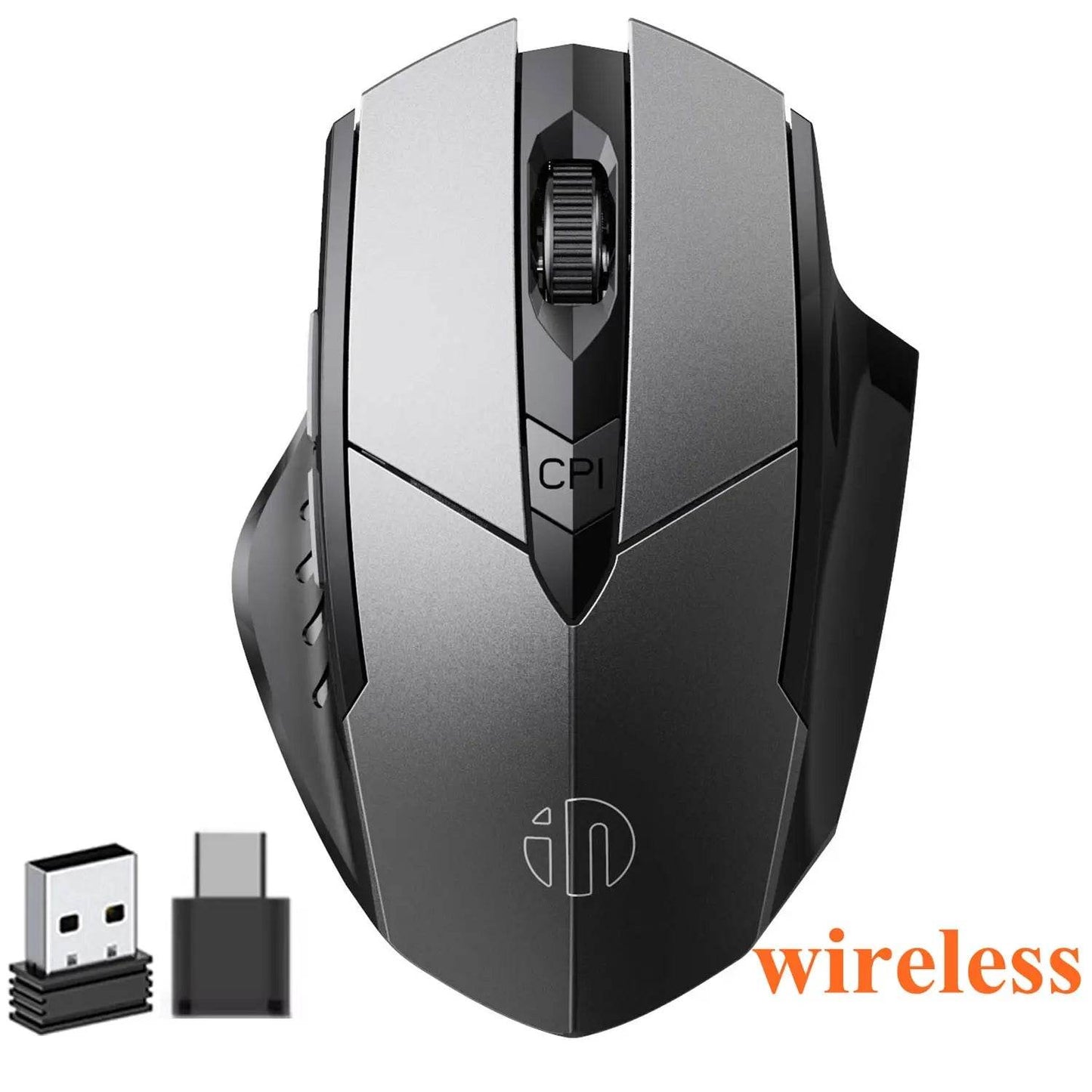 Mouse Wireless Ergonomic 2.4G USB & Type-C Reîncărcabil - Venduqo