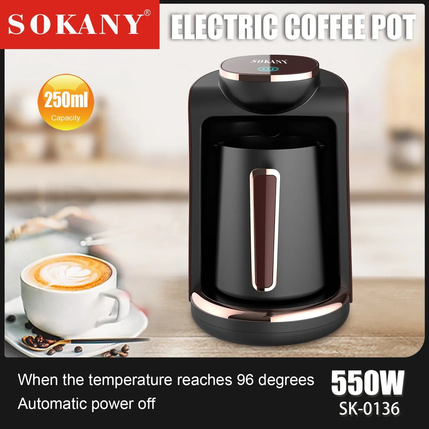 Mașină de Cafea Houselin 250ml - Preparare Cafea Turcească