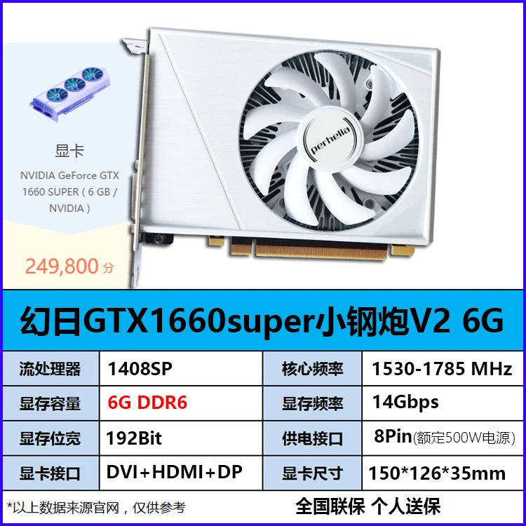 Placa video GTX1660Ti Super 6G mini ITX pentru gaming
