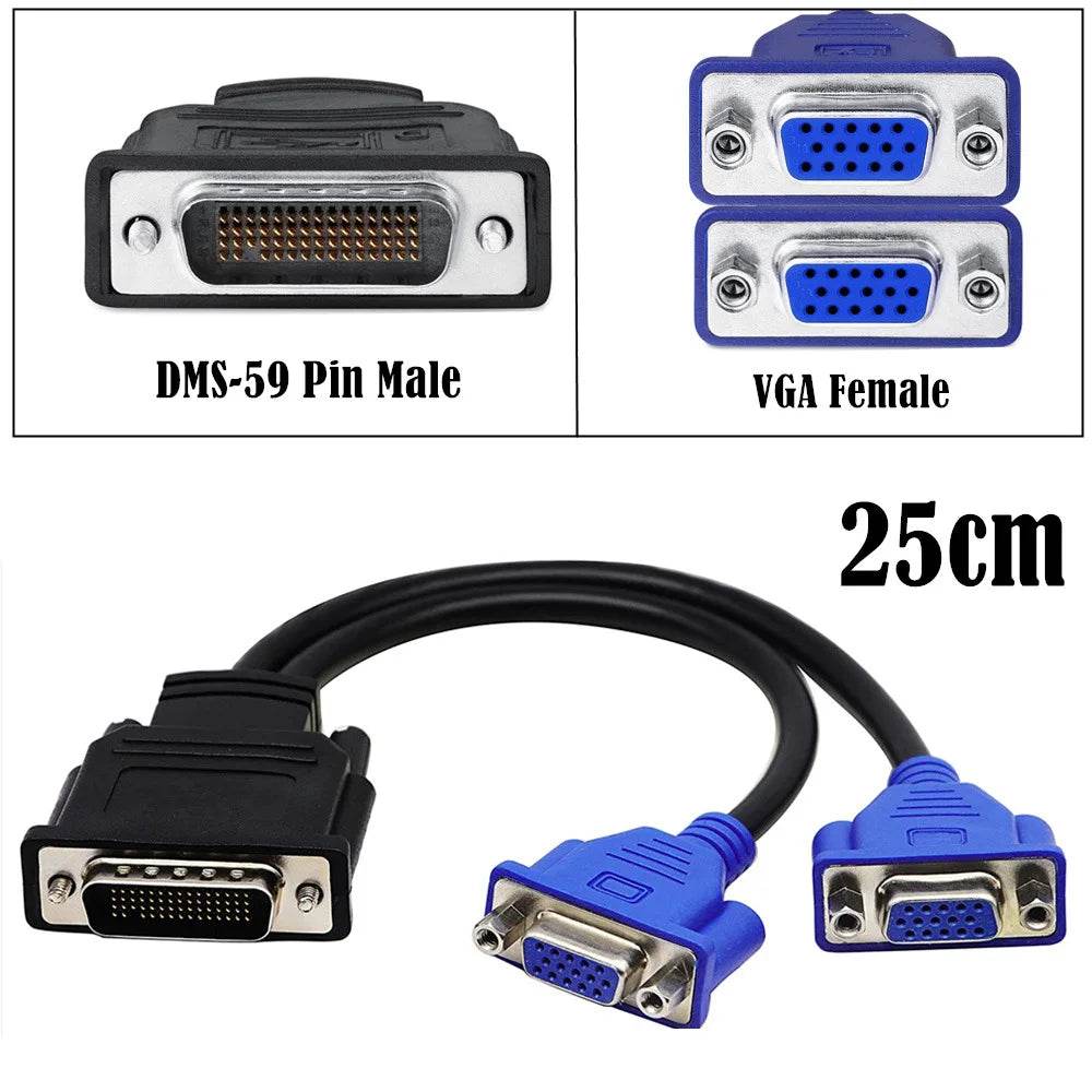 Cablul de Împărțire 59-Pin DMS cu 2 Ieșiri VGA, DVI, HDMI - Venduqo