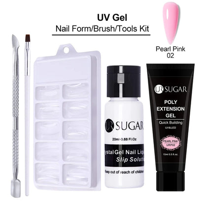 Set Gel de Unghii UR SUGAR 15ml cu Glitter