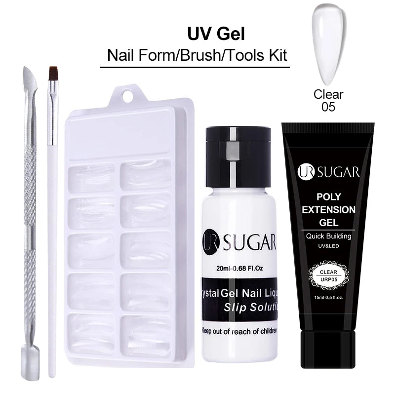 Set Gel de Unghii UR SUGAR 15ml cu Glitter