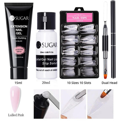 Set Gel de Unghii UR SUGAR 15ml cu Glitter