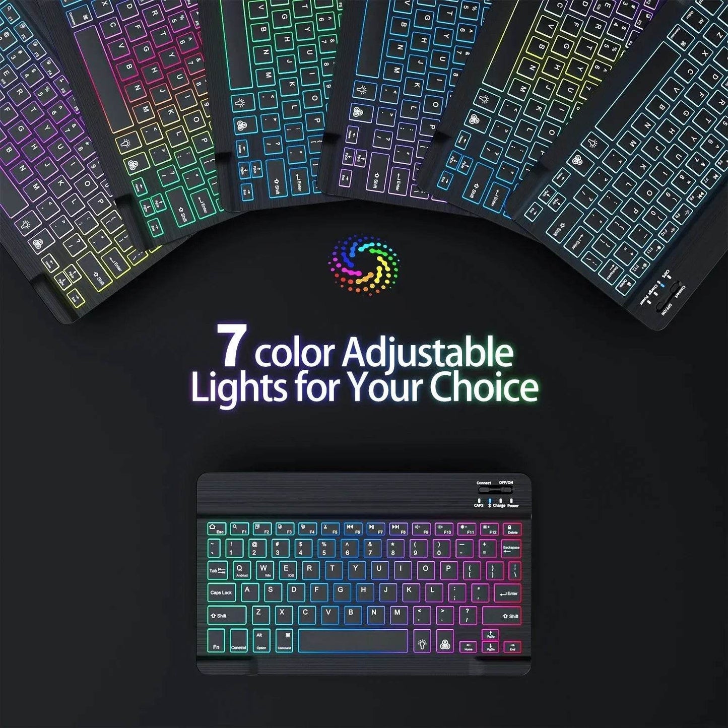 Mini Tastatură Bluetooth RGB de 10 inch cu Mouse Wireless - Venduqo