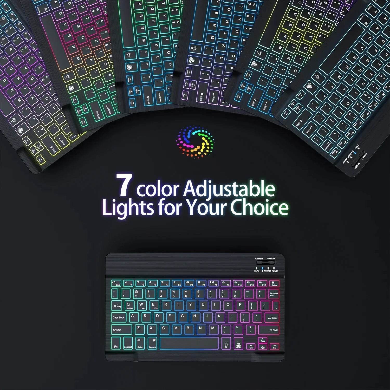 Mini Tastatură Bluetooth RGB de 10 inch cu Mouse Wireless - Venduqo