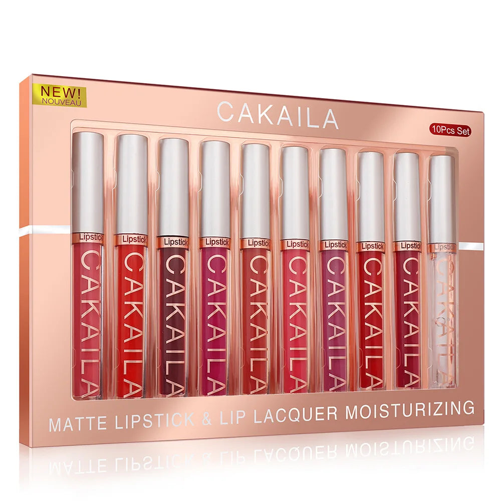 Set 10 Lip Gloss-uri Nude Matte CAKAILA