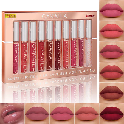 Set 10 Lip Gloss-uri Nude Matte CAKAILA