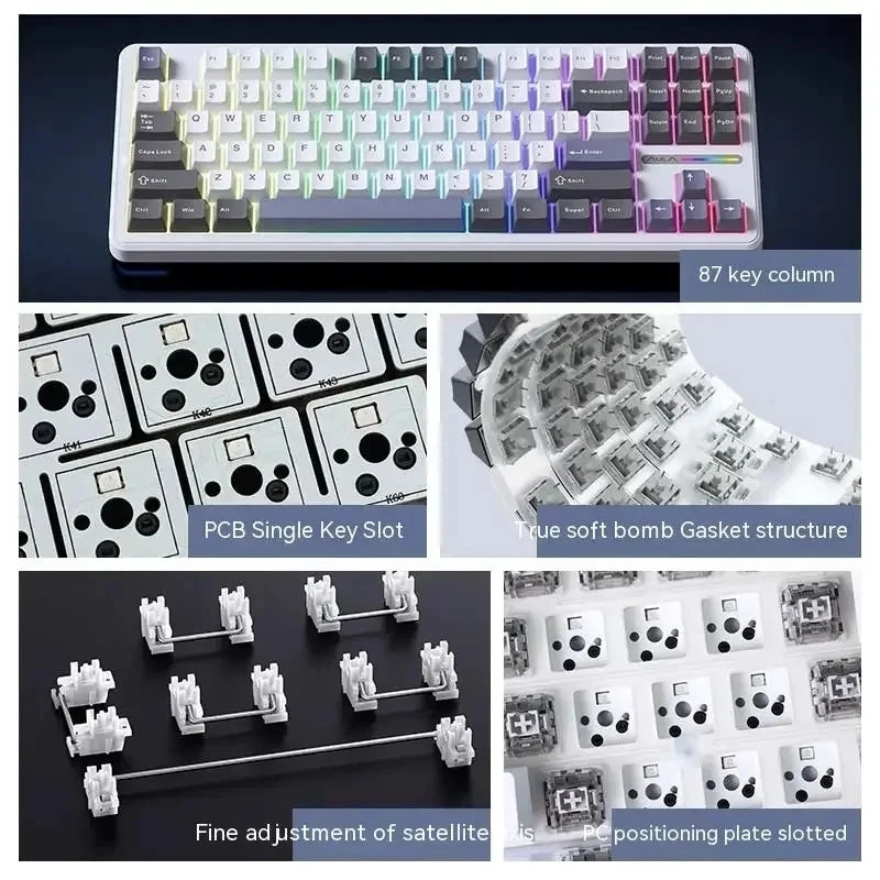 AULA F87Pro/F87 Mechanical RGB Keyboard - Tri-Mode Connectivity