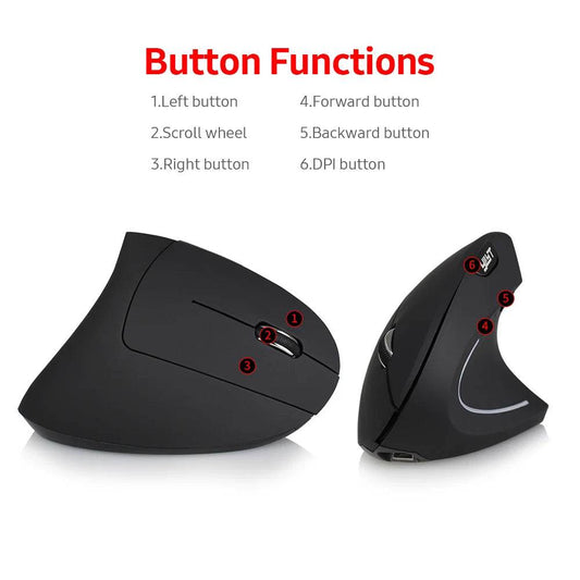 Mouse Vertical Ergonomic ZELOTES F-26C 3200DPI - Venduqo