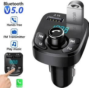 Transmițător FM Bluetooth cu Încărcător Dual USB 3.1A