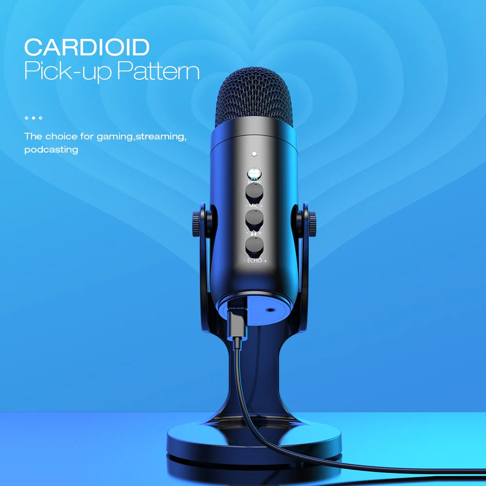 Microfon USB Haomuren pentru PC si Mac – Gaming si Podcast