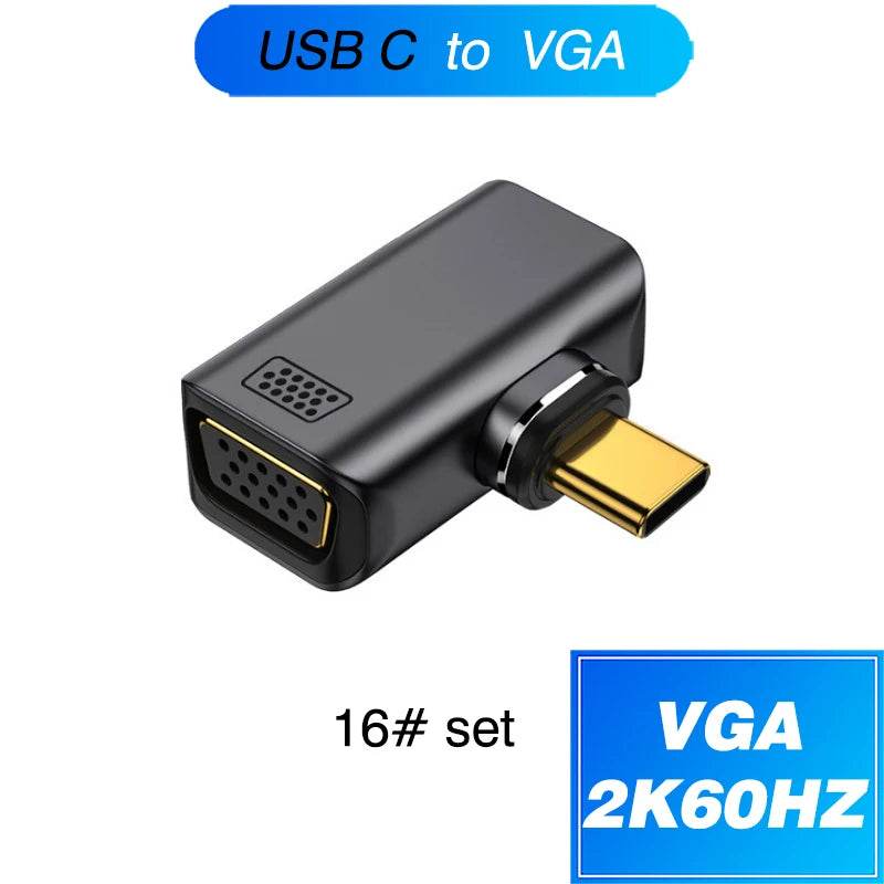 Adaptor Magnetic Type-C OTG Thunderbolt 4 - USB-A, HDMI, VGA, RJ45 - Venduqo