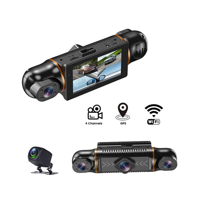 Cameră Dash 2K 1080P cu GPS, WiFi, Monitorizare Parcări, 4CH - Venduqo