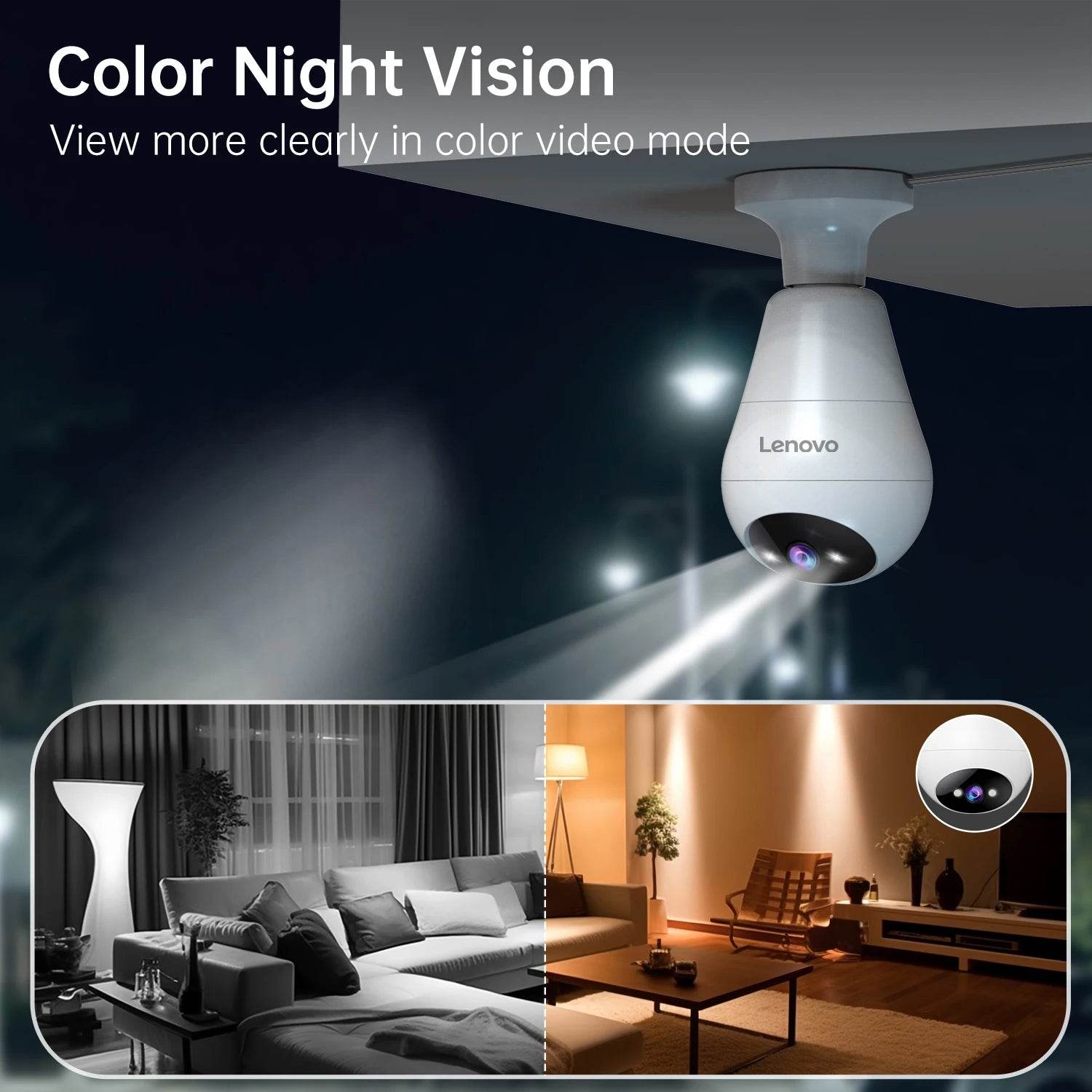Camera de Supraveghere Lenovo 3MP E27 cu WiFi - Venduqo