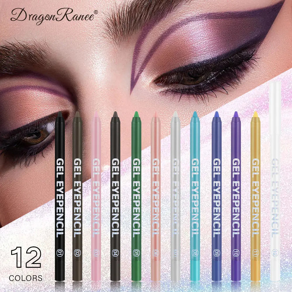 Set Creioane Eyeliner Colorat Dragon Ranee 12 Culori