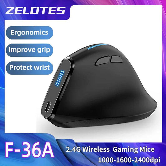 Mouse Wireless Vertical ZELOTES F36A 2.4G Reîncărcabil - Venduqo
