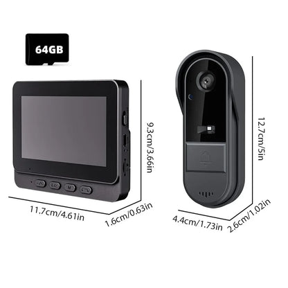 Ușa Video Inteligentă Wireless cu Ecran IPS de 4.3 Inch