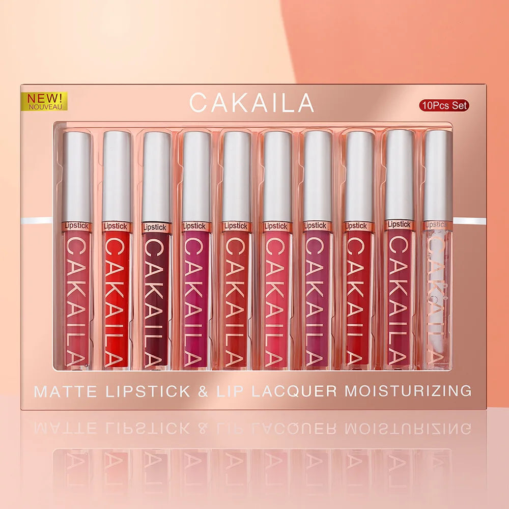 Set 10 Lip Gloss-uri Nude Matte CAKAILA