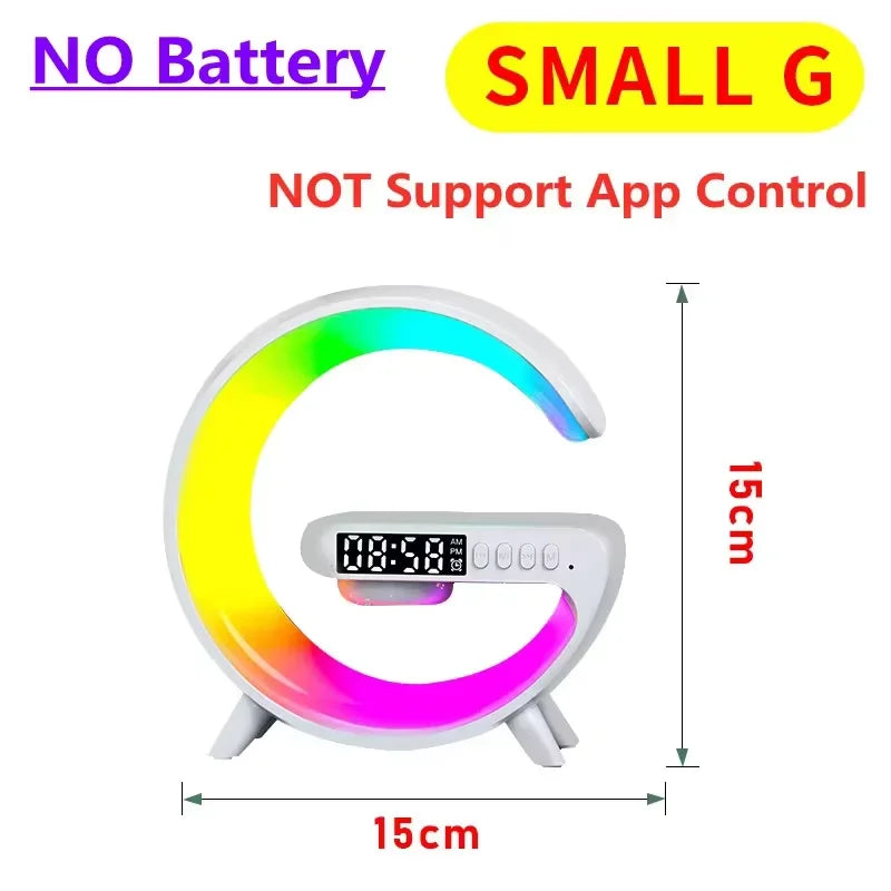 Stație de Încărcare Wireless Multifuncțională cu Alarmă și Boxă Bluetooth RGB